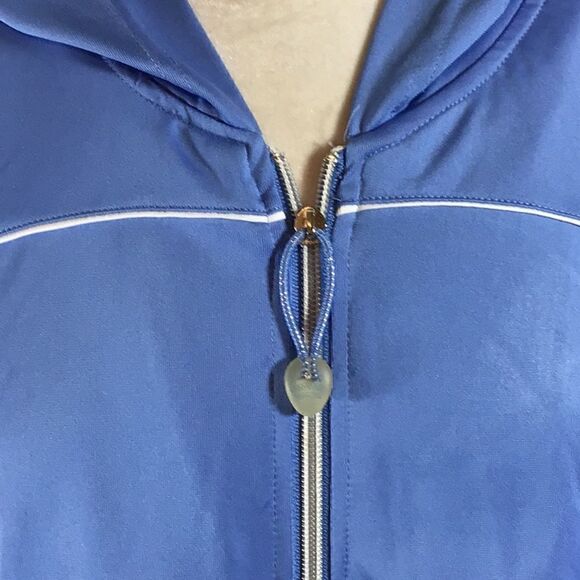Oleg Cassini Sport Jacket Vintage Blue Hoodie Track Athletic Top Size 2X - Picture 3 of 14
